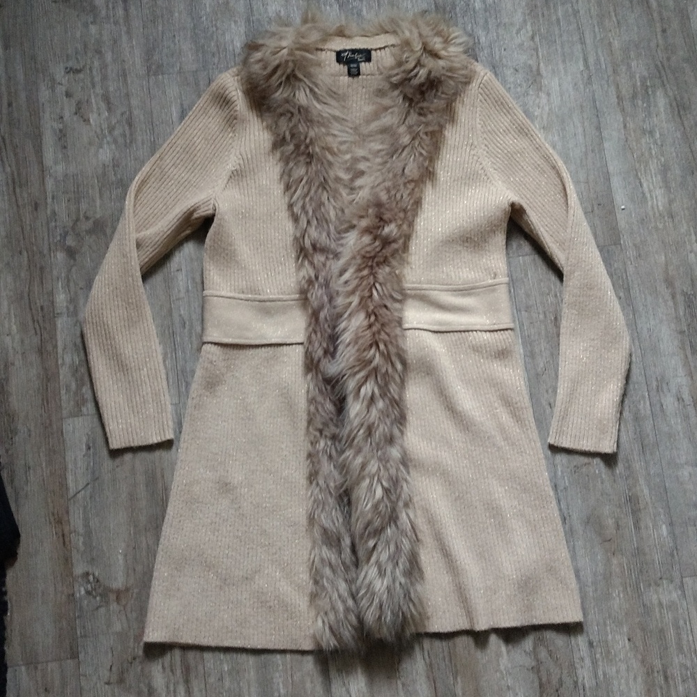 Thalia Sodi faux fur sweater cardigan